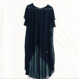 Lily White Black Maxi Sheer Dress Size X-LARGE